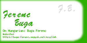 ferenc buga business card